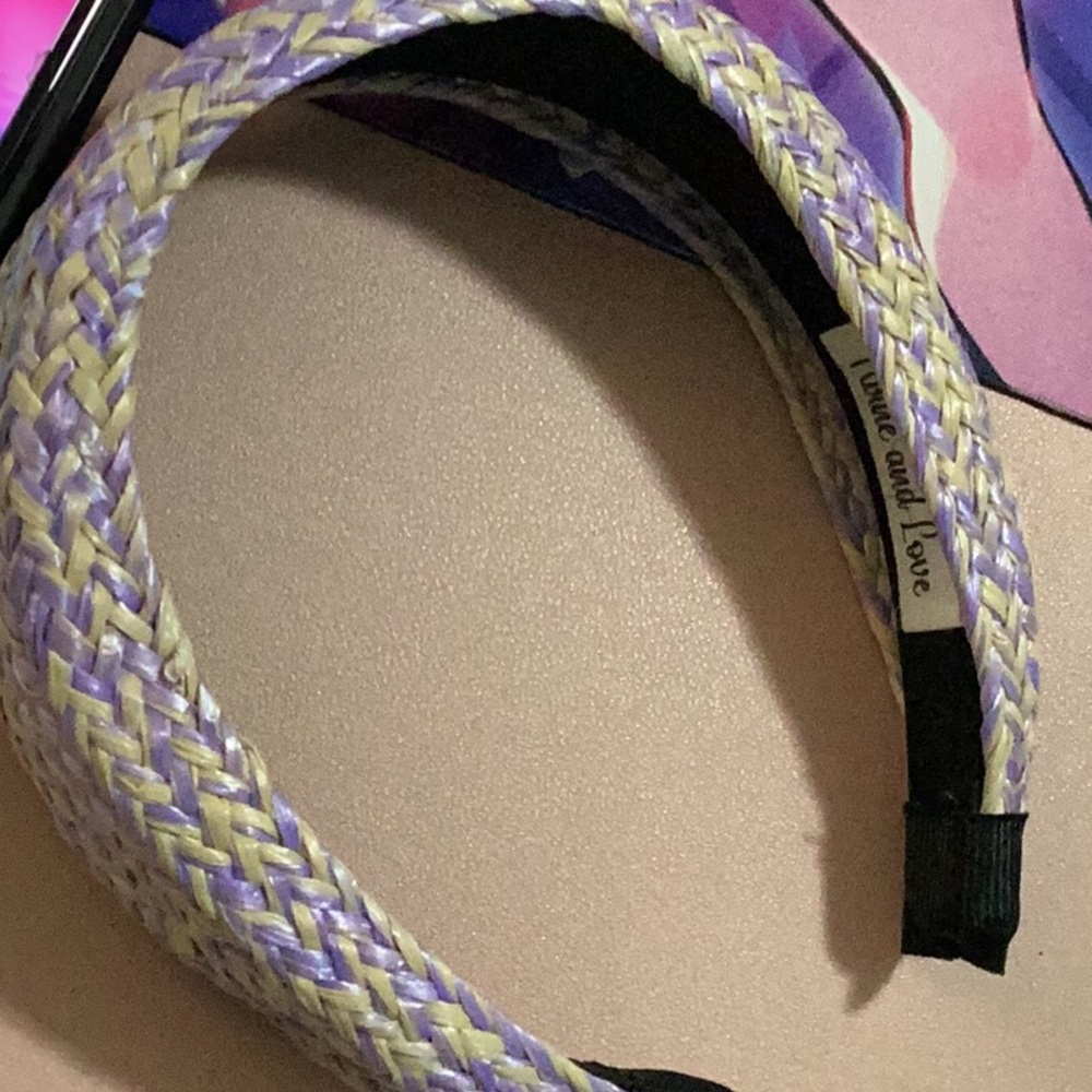 NWOT Braided Headband in Purple and Cream